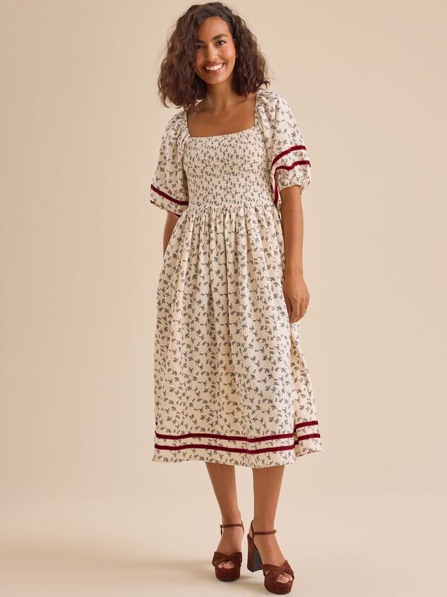 Ella Floral Velvet Mama Dress - TULLABEE
