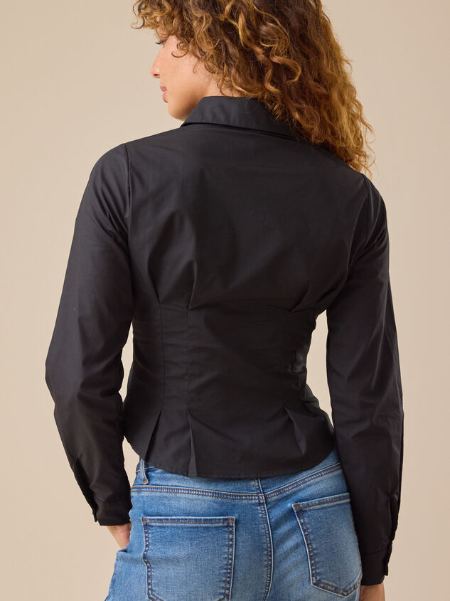 Victoria Pleated Button Up Top Detail 5 - TULLABEE
