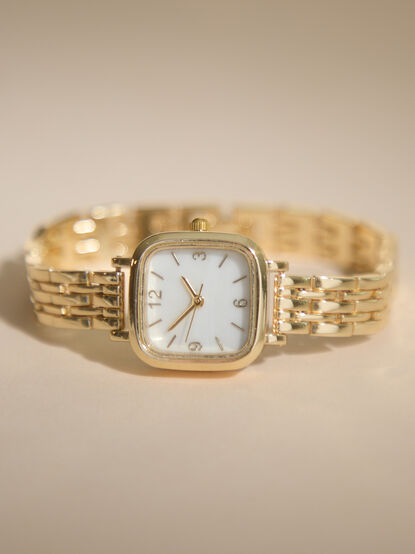 Square Face Thin Link Watch - TULLABEE