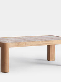 Audrey Wood Coffee Table Pink and Cream Detail 4 - TULLABEE