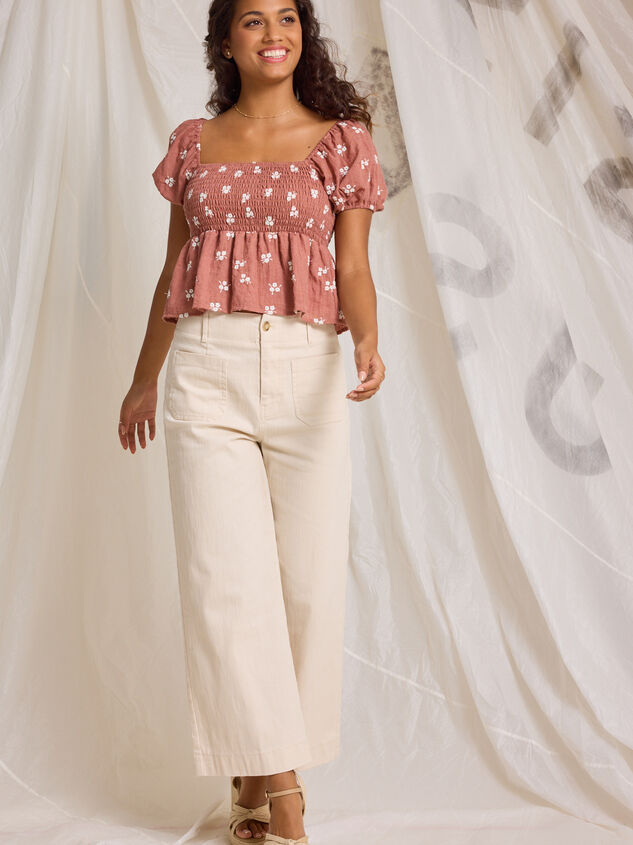 Margot Embroidered Babydoll Top Detail 3 - TULLABEE