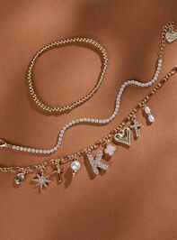 Bubble Monogram Charm Bracelet Set - K Detail 2 - TULLABEE