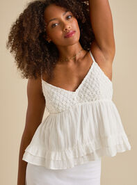 Willow Lace Gauze Babydoll Tank Detail 2 - TULLABEE