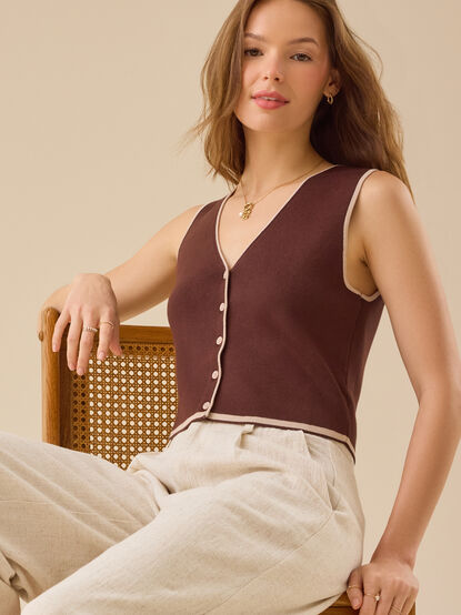 Bella Button Up Sweater Vest - TULLABEE