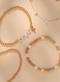 WWJD Stretch Beaded Bracelet Set - TULLABEE
