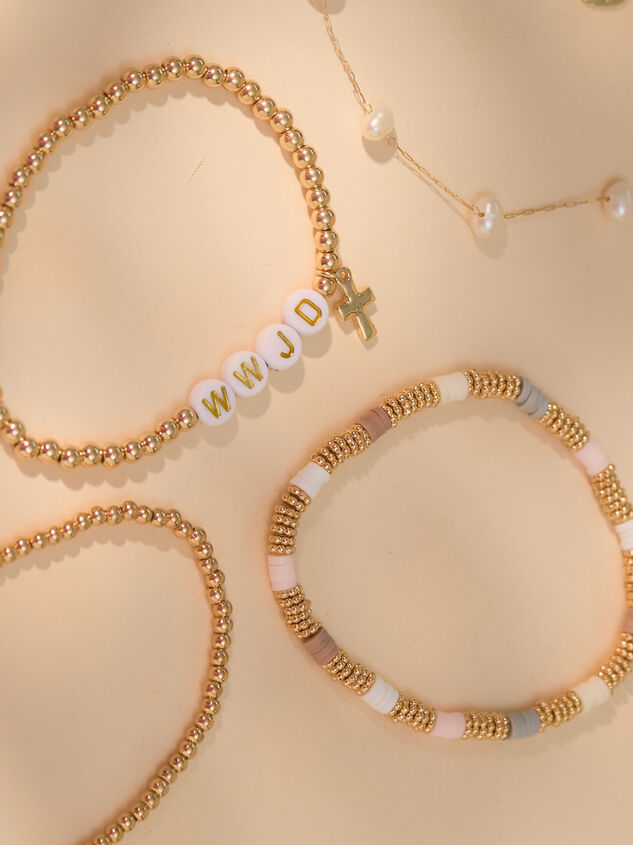 WWJD Stretch Beaded Bracelet Set - TULLABEE