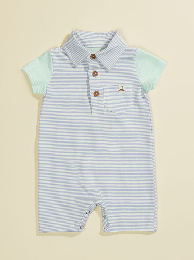 Eli Striped Polo Romper by Me + Henry - TULLABEE