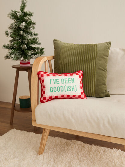 I've Been Goodish Needlepoint Pillow - TULLABEE