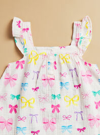 Fiona Bow Smocked Dress Detail 3 - TULLABEE