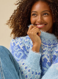Holly Fuzzy Fair Isle Sweater Detail 3 - TULLABEE
