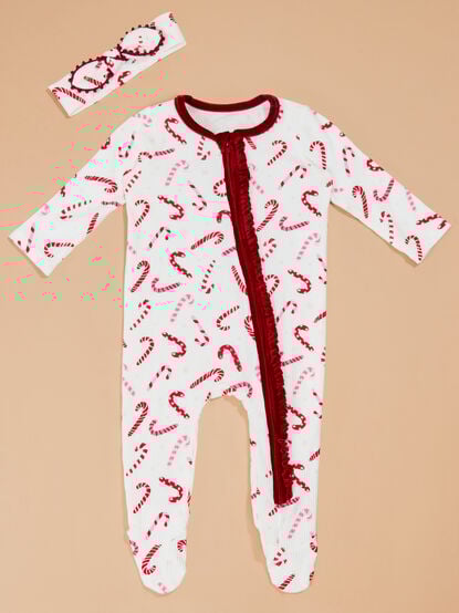 Candy Cane Cuteness Footie by Mudpie - TULLABEE