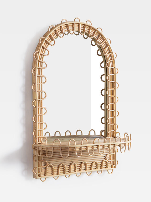 Cora Woven Shelf Mirror Detail 3 - TULLABEE
