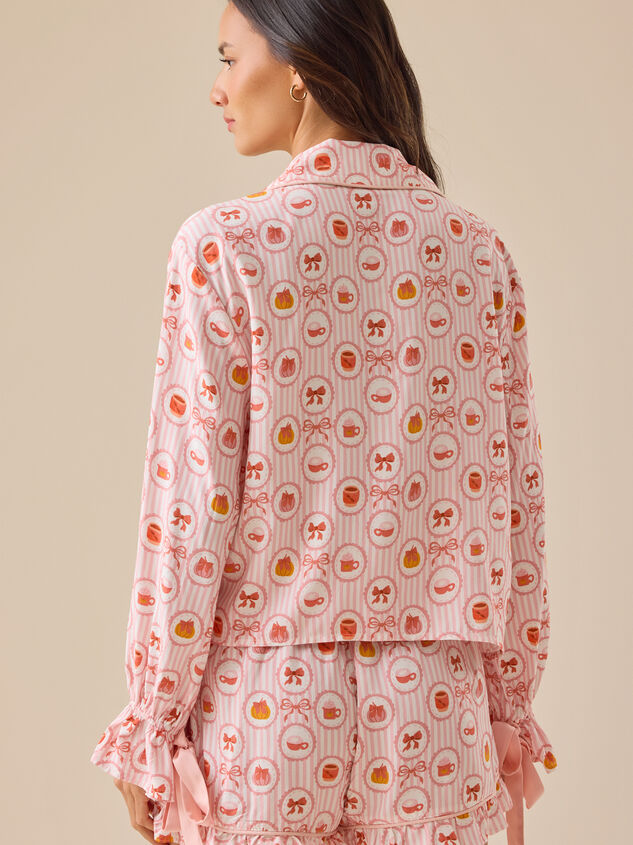 Hazel Pumpkin Spice Sleep Top Detail 5 - TULLABEE