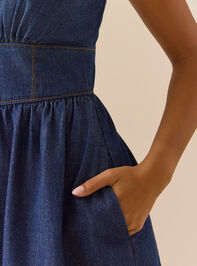 Ava Denim Mini Dress Detail 4 - TULLABEE