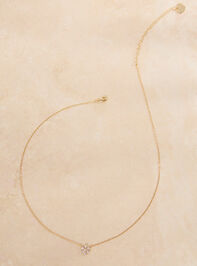 Wren 18k Flower Charm Necklace Detail 2 - TULLABEE