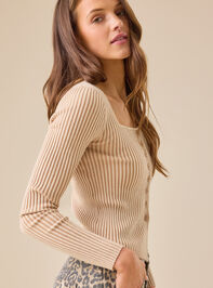Jasper Ribbed Square Neck Top Detail 3 - TULLABEE