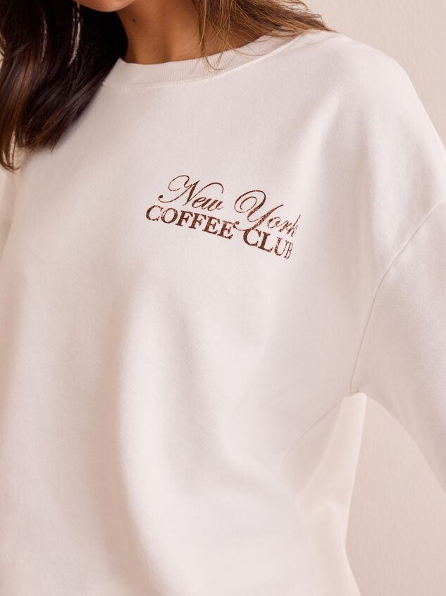 Coffee Club Oversized Sweatshirt Detail 4 - TULLABEE
