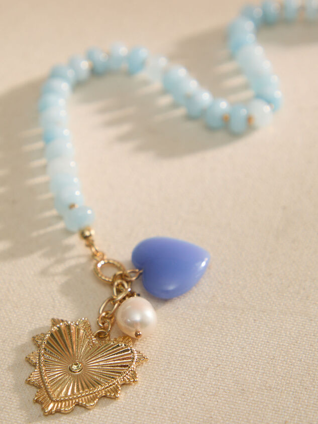 Blue Blossom Heart Necklace - TULLABEE
