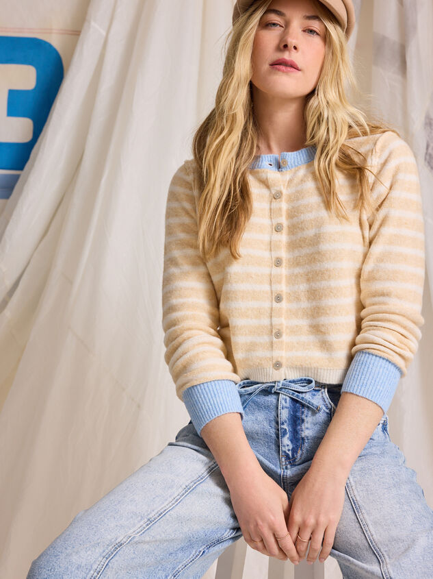Hayden Stripe Cardigan Detail 2 - TULLABEE