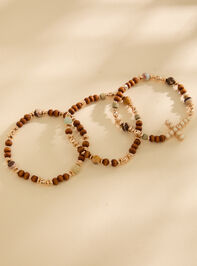 Mixed Bead Cross Bracelet Set Detail 2 - TULLABEE