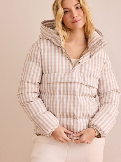 Active Puff Gingham Pullover - TULLABEE