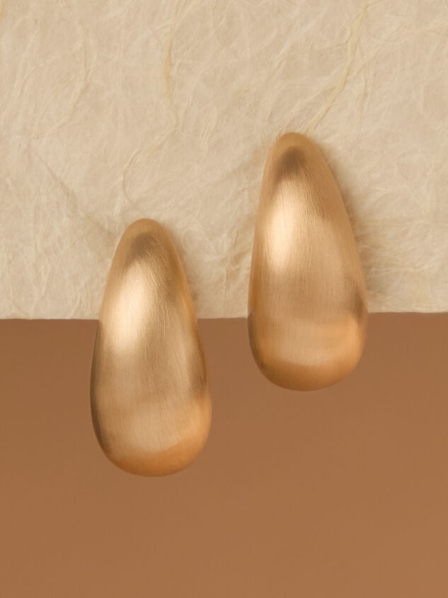 Brushed Teardrop Hoop Earrings - TULLABEE