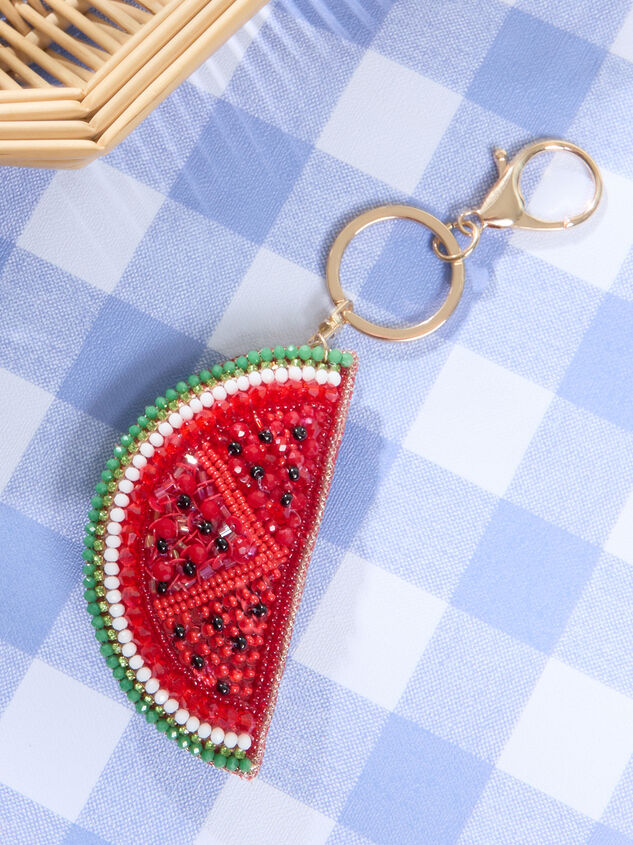 Beaded Watermelon Bag Charm Detail 5 - TULLABEE
