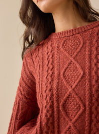 Diane Cropped Cable Sweater Detail 3 - TULLABEE