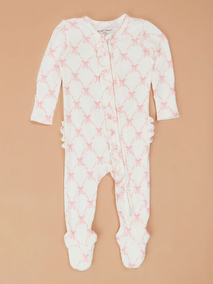 Beautiful Bow Ruffle Footie - TULLABEE