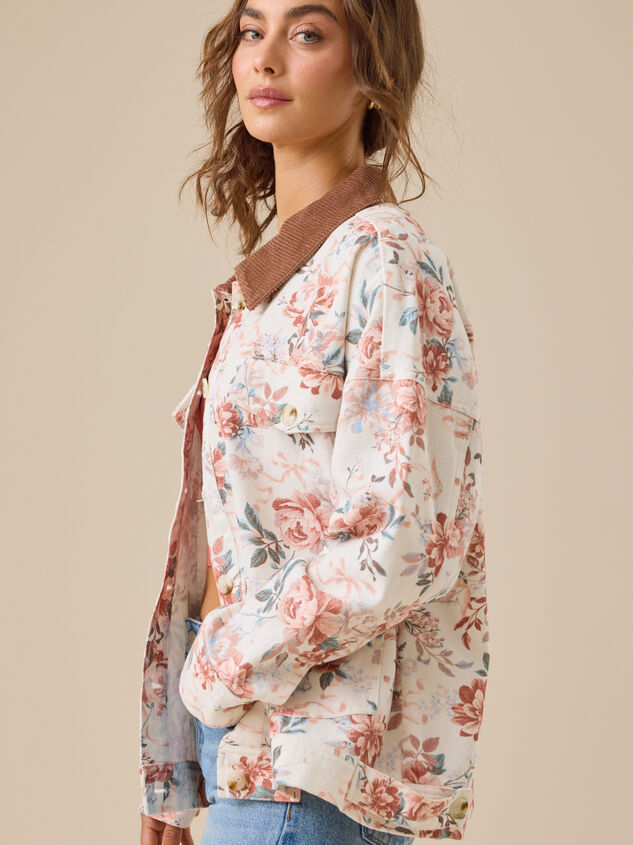 Malina Floral Barn Jacket Detail 3 - TULLABEE