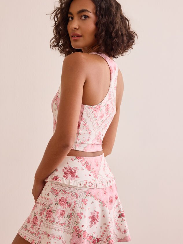 Floral Patchwork Racerback Tank Detail 4 - TULLABEE