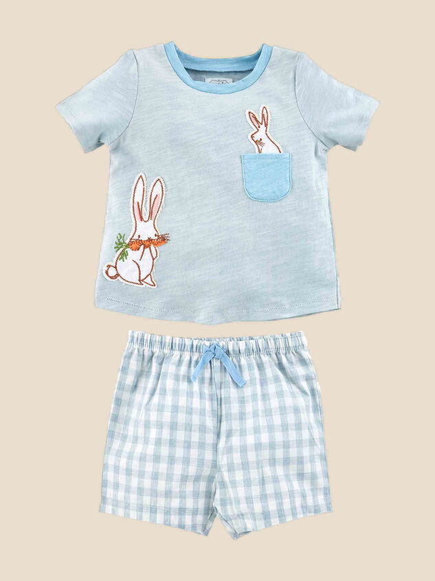 Owen Bunny Top and Shorts Set by MudPie Detail 1 - TULLABEE