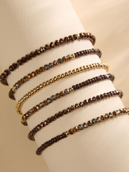 Glass Beaded Stretch Bracelet Pack - TULLABEE