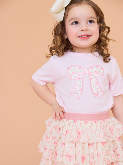 Ava Floral Bow Patch Tee - TULLABEE