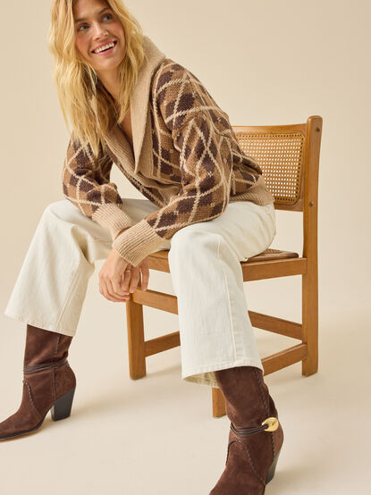 Karla Argyle Oversized Cardigan - TULLABEE