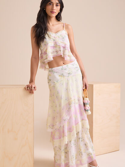 Bellani Tiered Midi Skirt - TULLABEE