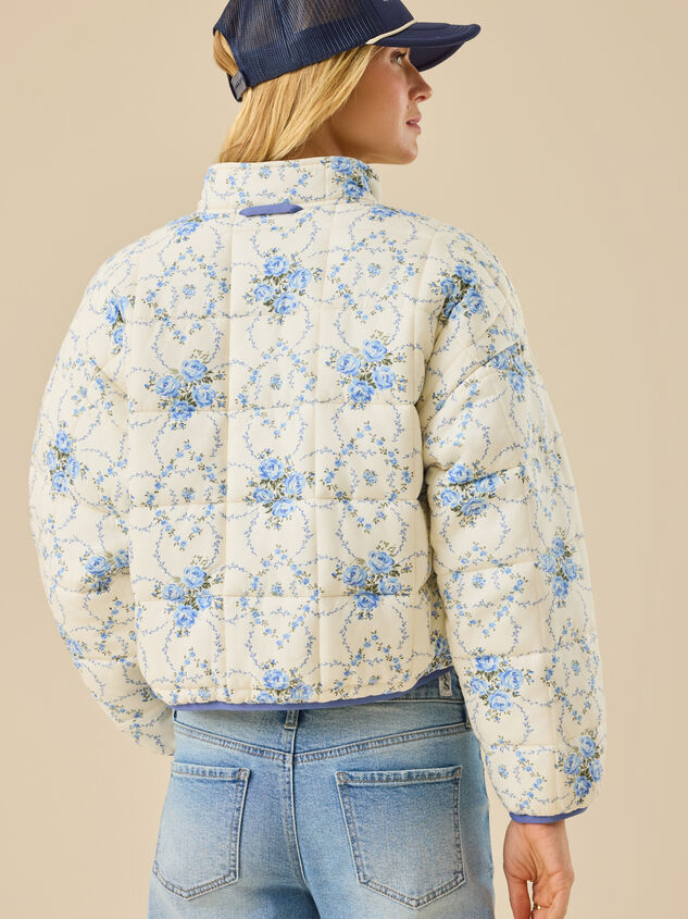 Lilah Floral Quilted Jacket Detail 4 - TULLABEE