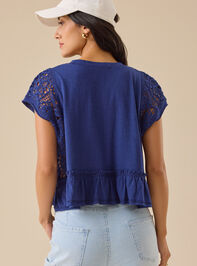 Micah Lace Peplum Top Detail 3 - TULLABEE