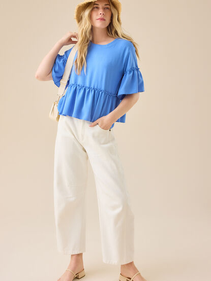 Lori Ruffle Sleeve Top - TULLABEE