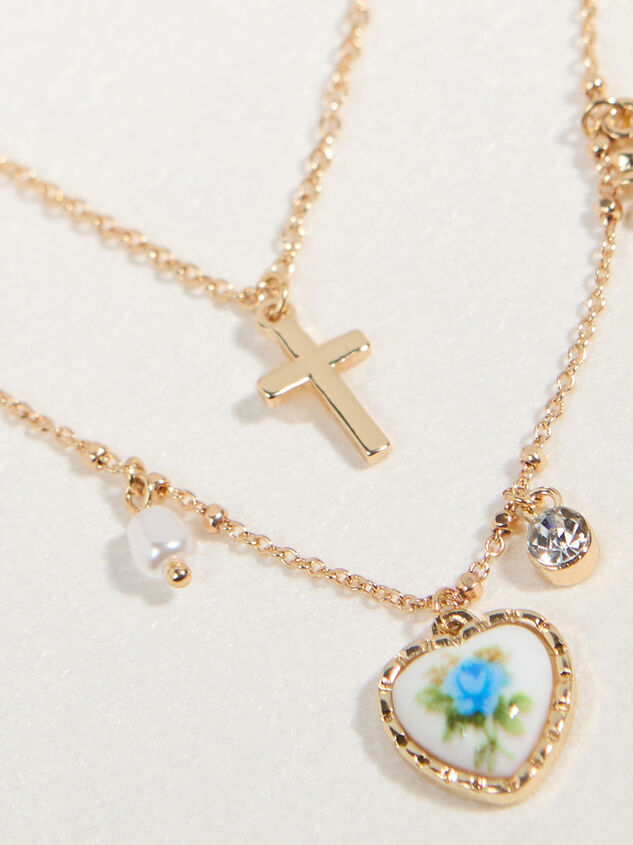 Dainty Daisy Layered Charm Necklace - TULLABEE