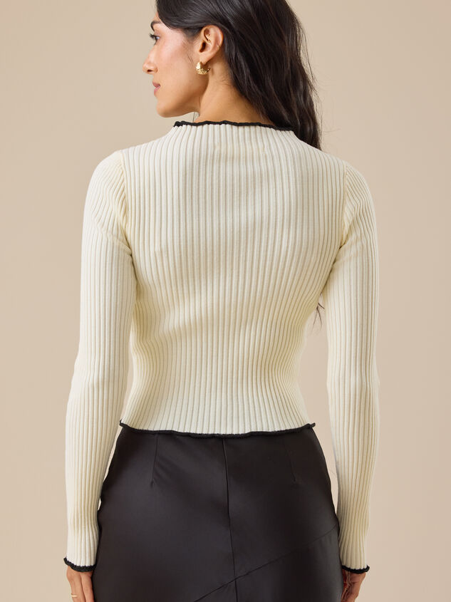 Loren Ribbed Mock-Neck Top Detail 4 - TULLABEE