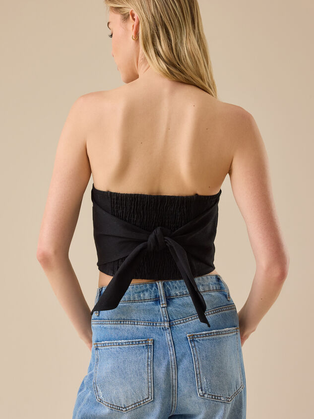 Mae Denim Tube Top Detail 4 - TULLABEE
