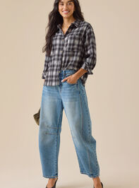 Gianna Plaid Button Up Top Detail 2 - TULLABEE
