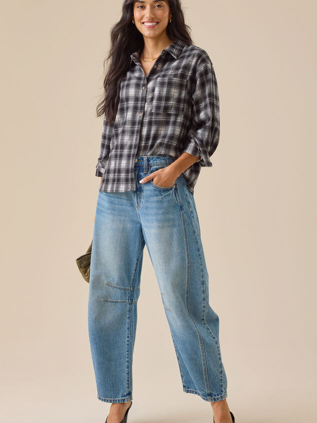 Gianna Plaid Button Up Top Detail 2 - TULLABEE
