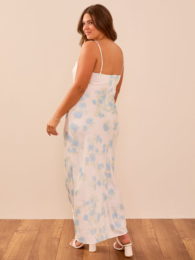 Sadie Satin Cowl Neck Maxi Dress Detail 5 - TULLABEE