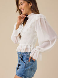 Genesis Lace Flowy Blouse Detail 4 - TULLABEE