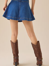 Brooks Denim Mini Skirt Detail 6 - TULLABEE