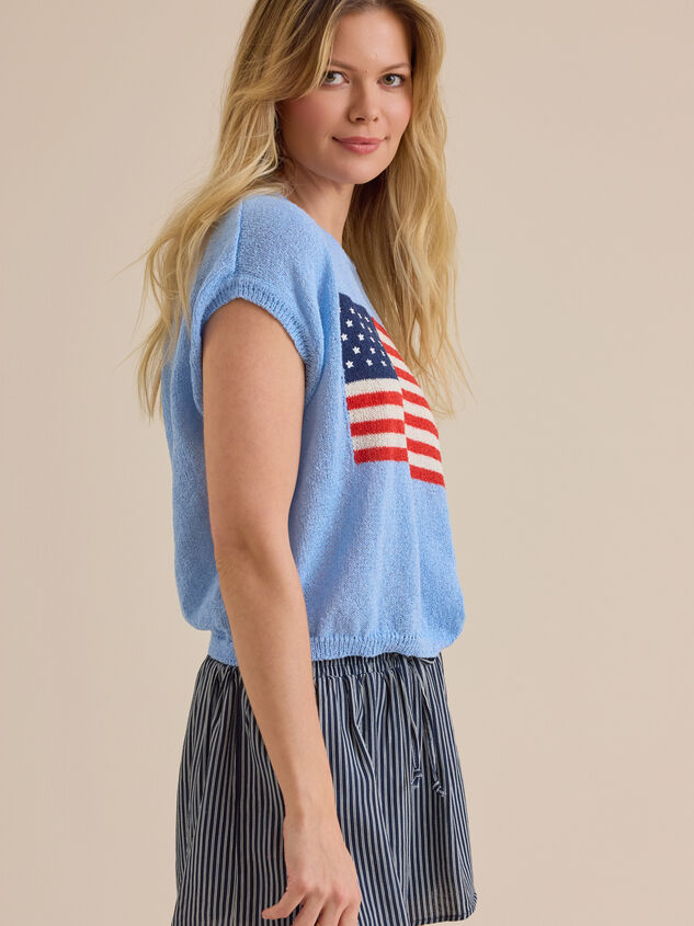 Viola Flag Sweater Vest Detail 3 - TULLABEE