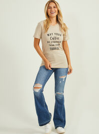 Strong Coffee Graphic Tee Detail 2 - TULLABEE