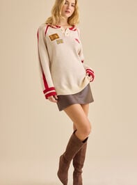 Lainey Western Patch Sweater Detail 5 - TULLABEE